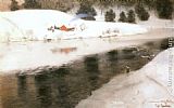Fritz Thaulow Canvas Paintings - Winter at Simoa River